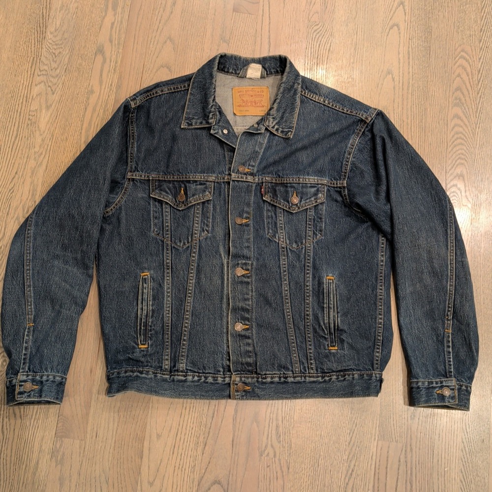 Vtg 1993 Levi's 70507 Denim Trucker Jacket Mens Large Mexico Medium Wash
